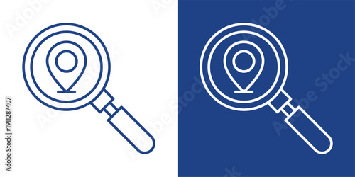 Tracker Blue And White Icon Style Collection