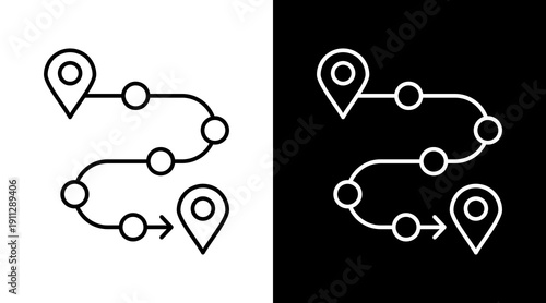 Roadmap  White Icon Set Design