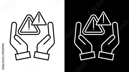 Risk Management   White Icon Set Design