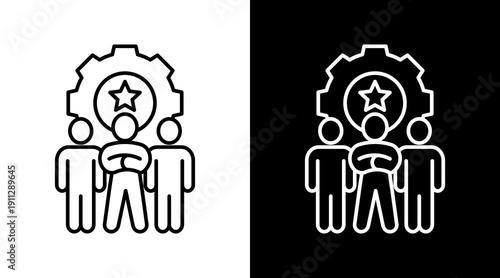 Leadership White Icon Set Design