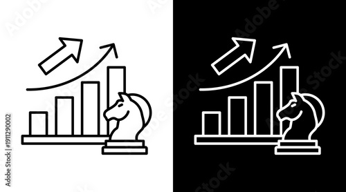 Growth Strategy White Icon Set Design