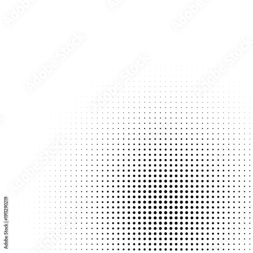Radial halftone dots. Spotted and dotted stains gradient background