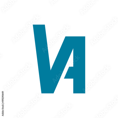 Abstract Geometric Design with Letter V and A