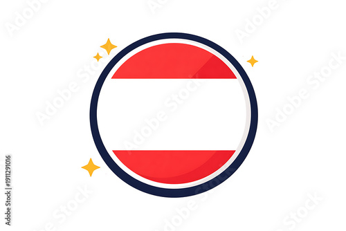 Free Download austria flag circle badge design with clean border for patriotic branding and promotional identity use
 - GFXLoad