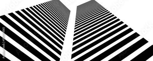 Black and white abstract background. Waves shape decoration. Optical illusion stripes style. Modern graphic design element with distorted lines concept for web, poster, flyer, card cover, or brochure