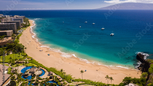 Cuadro en lienzo Maui Hawaii Kaanapali Beach and Black Rock