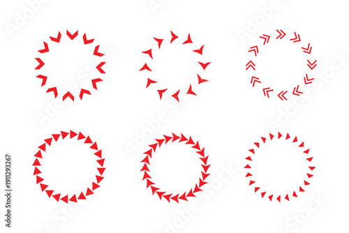Circle arrows rotating collection on white background. Refresh, reload, recycle, loop rotation sign collection. Black circle arrows for infographics, web design. Vector illustration, design 