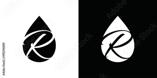 R oil initials logo simple vector