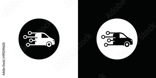 simple technology car logo vector