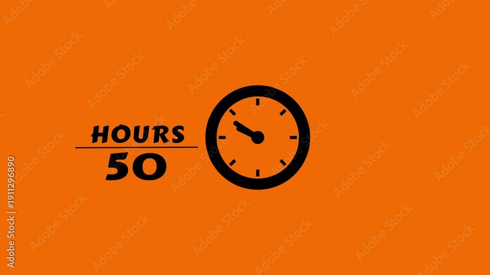 60 Hours timer clock animation. Countdown timer hours clock. Stopwatch ...