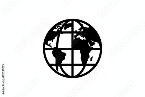 Global Icon: A simple yet powerful representation of the earth, symbolizing interconnectedness, global awareness, and worldwide unity.