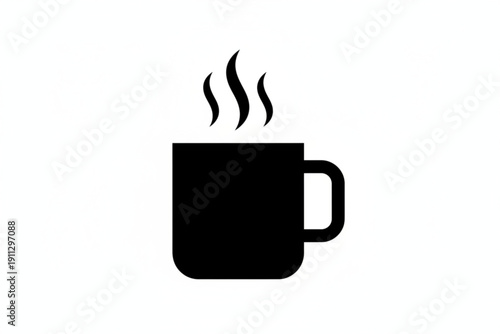 Aromatic Coffee Silhouette: An inviting silhouette of a steaming cup of coffee. The elegant simplicity and the promise of a warm, invigorating drink. 