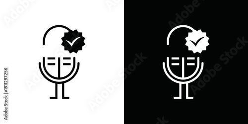 simple vector podcast microphone logo
