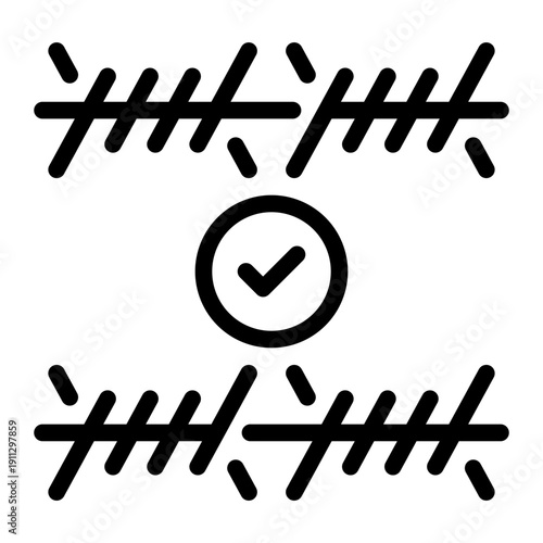 barbed wire line icon