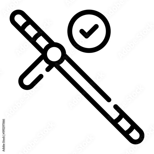 baton stick line icon