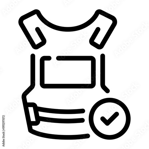bulletproof vest line icon