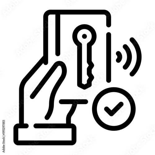 card key line icon