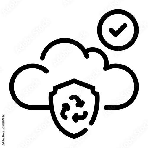 cloud secure line icon