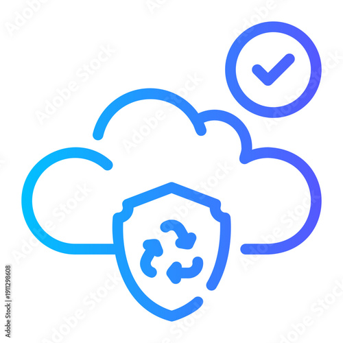 cloud secure gradient icon