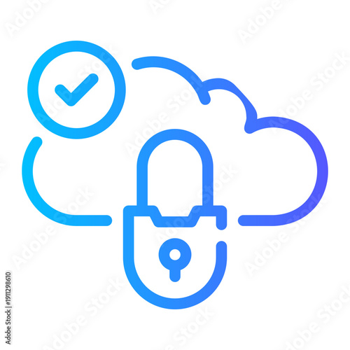 cloud secure gradient icon