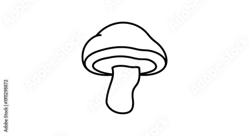 A simple line drawing of a mushroom on a white background.