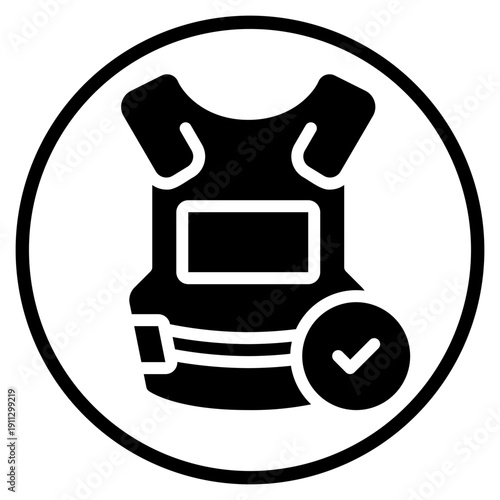 bulletproof vest glyph icon