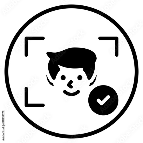 face scanner glyph icon