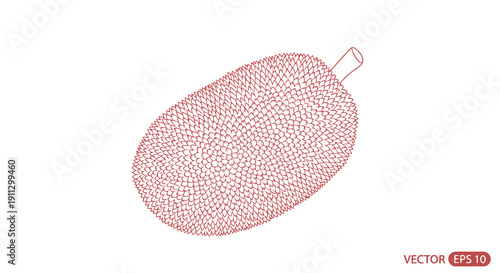 A simple black and white illustration of a kiwi fruit with a stem.