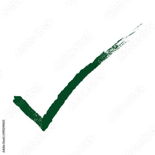 Obraz na płótnie Hand Drawn Green Check Mark Symbol for Approval, Success and Correctness Isolate