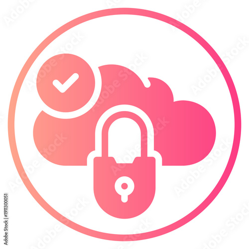 cloud secure gradient icon