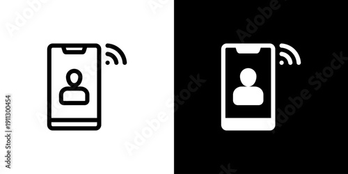 Smartphone icon concept with flat Black White Background. Vector illustration.