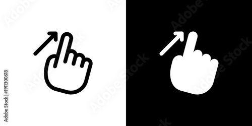 Swipe icon concept with flat Black White Background. Vector illustration.