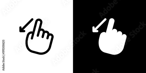 Swipe icon concept with flat Black White Background. Vector illustration.