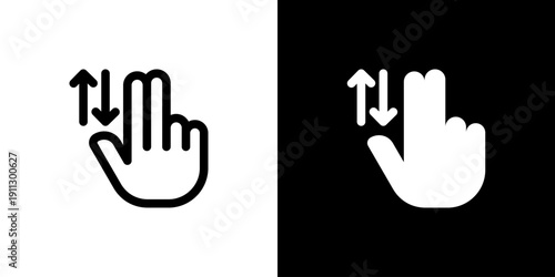 Drag icon concept with flat Black White Background. Vector illustration.