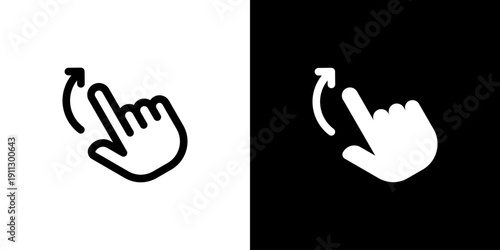 Flick icon concept with flat Black White Background. Vector illustration.