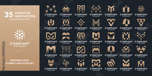 Collections of initial letter M logo design.