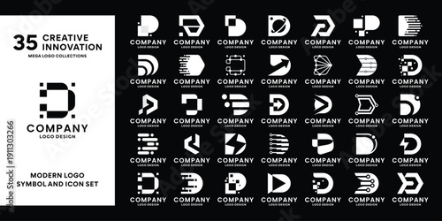 Collections of initial letter D logo design template.