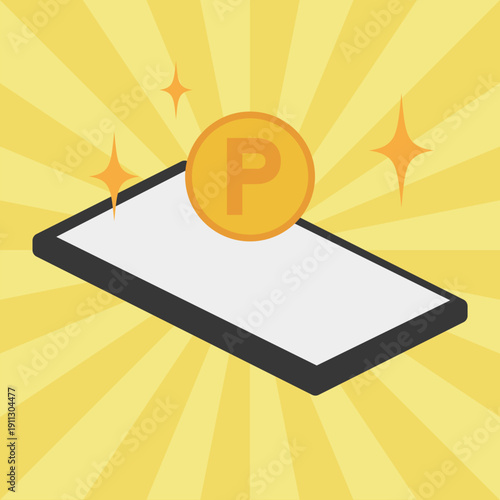 スマホ決済・電子マネーを扱う手元のイラスト素材