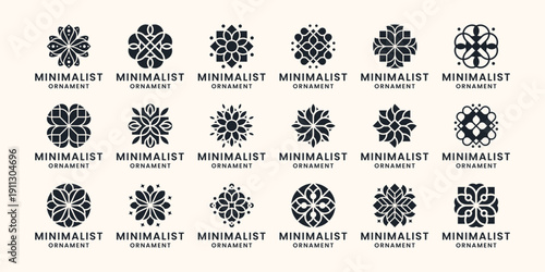 Silhouette Floral ornament logo design collections