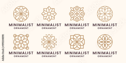 Set of luxury floral ornament logo design