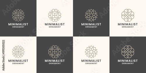 Set of luxury floral ornament logo design