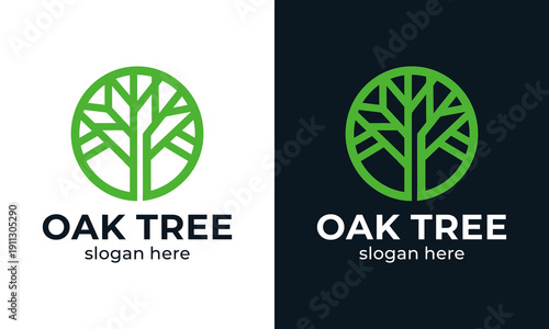 Abstract tree logo design concept vector template illustration with Line style symbol graphic icon