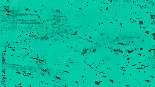 荒々しく激しい掠れ・擦り傷・剥がれ・汚れ、経年劣化や使い込んだようなイメージのグランジ風背景・テクスチャー向け画像素材　8K UHDサイズ　青緑・ブルーグリーン・ミント