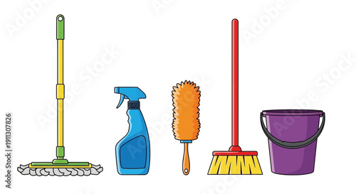 Cleaning Supplies Mop Spray Bottle Duster.