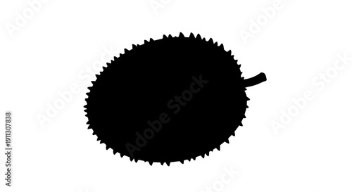 A black silhouette of a spiky object against a white background.