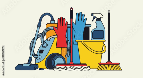 Cleaning Supplies and Equipment for Household Chores 1.