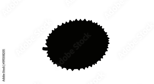 A black silhouette of a spiky object against a white background, possibly a virus or cell.