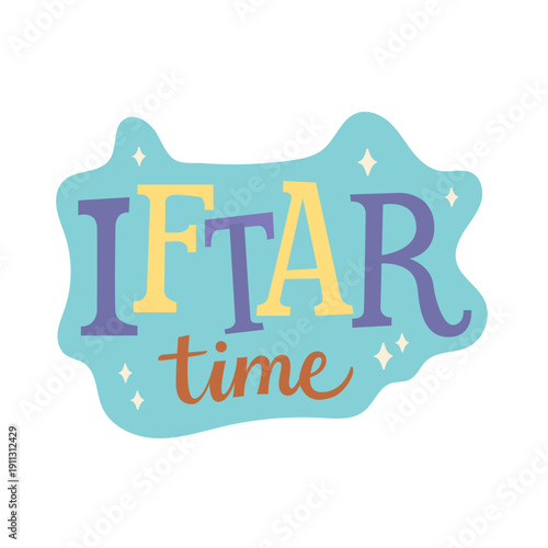Vibrant and Festive Iftar Time Graphic Celebrating Ramadan Evening Meal