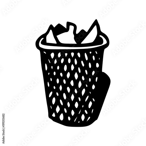 minimalist dustbin icon for office and household waste management