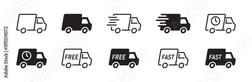 Collection of delivery service icon for app and website. Vector illustration